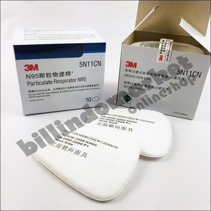 10Pcs Filter Masker 3M 5N11Cn Untuk Type Respirator 3M 6200