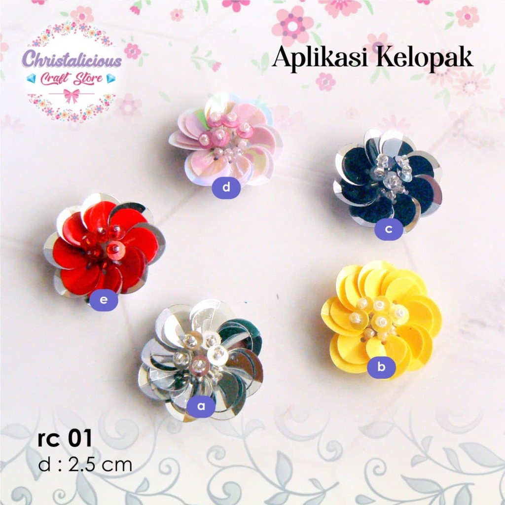 Bunga payet, rangkaian bunga payet, rangkaian bunga payet 3d, bunga payet Rc 01