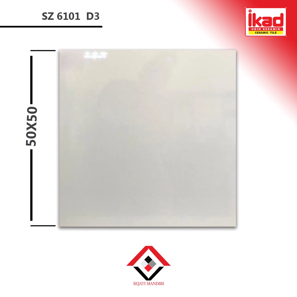 

keramik 50x50 ikad - motif putih polos - sz 6101