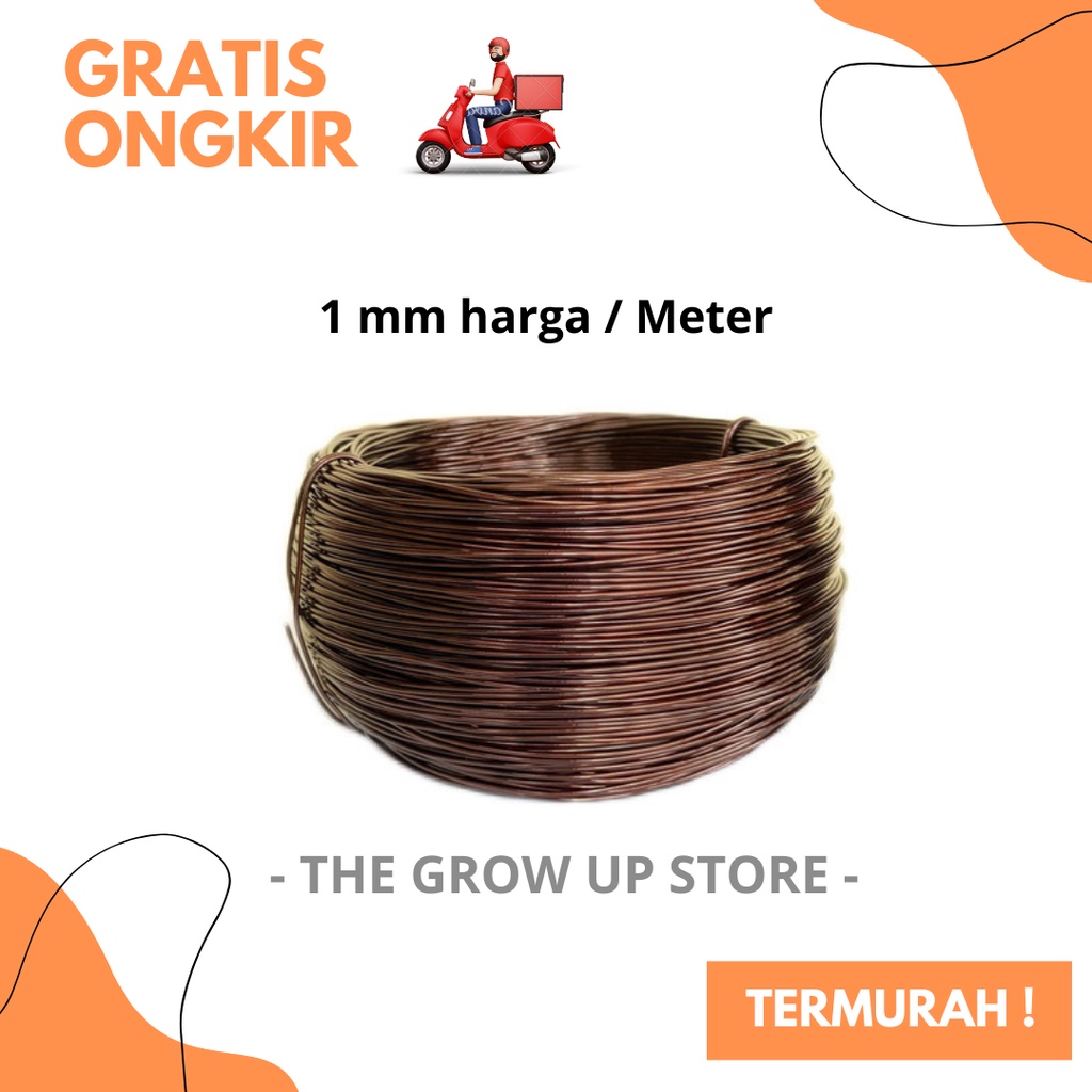 PROMO / GROSIR / TERMURAH / TERLARIS kawat bonsai aluminium Coklat - kawat bonsai 1mm - kawat bonsai