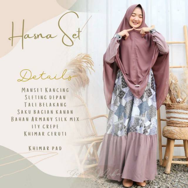 Gamis Hasna Set Gerai Mika