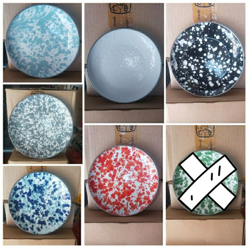 Piring Kecil/Piring Kue/Piring Sambel/Lepek Enamel Jadul Blirik (isi 2 pcs)