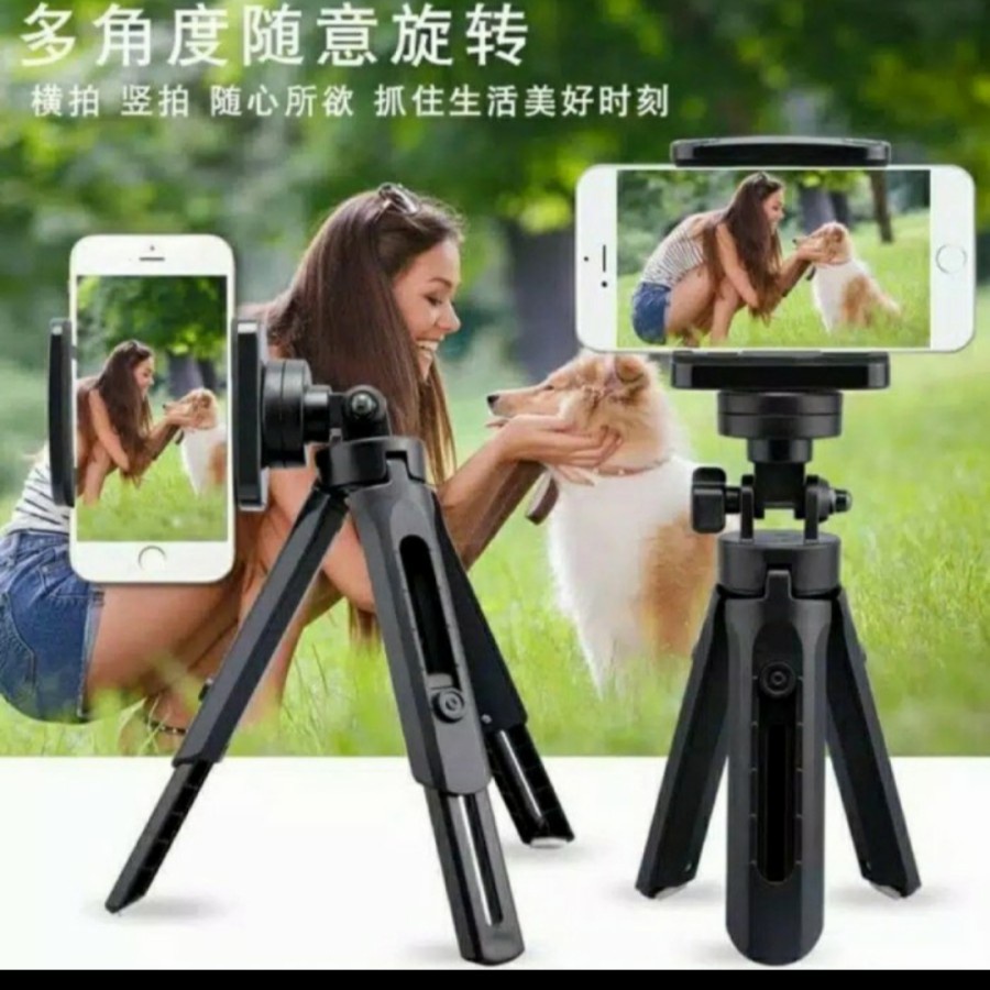 Holder Smartphone Tripod Mini Hitam + Holder U