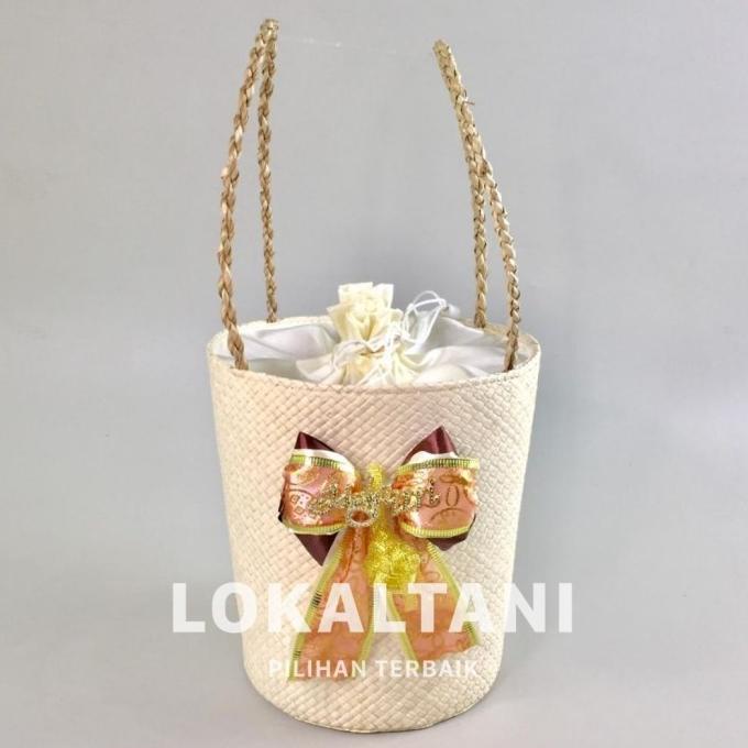 

Tas Pandan Tabung Lebaran / Tas anyaman / Hampers toples kue kering