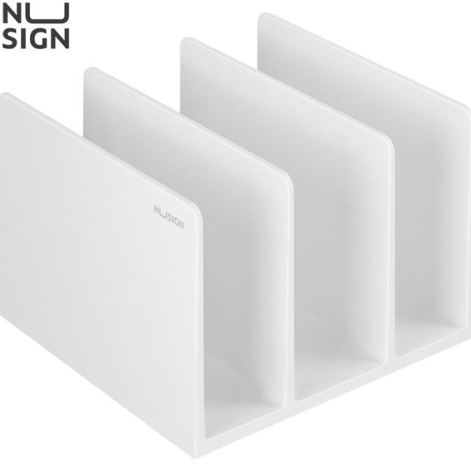 

✨BISA COD✨ Nusign Book Stand / Stand Untuk Buku 3 Sekat Mudah Dibersihkan NS006 - Putih