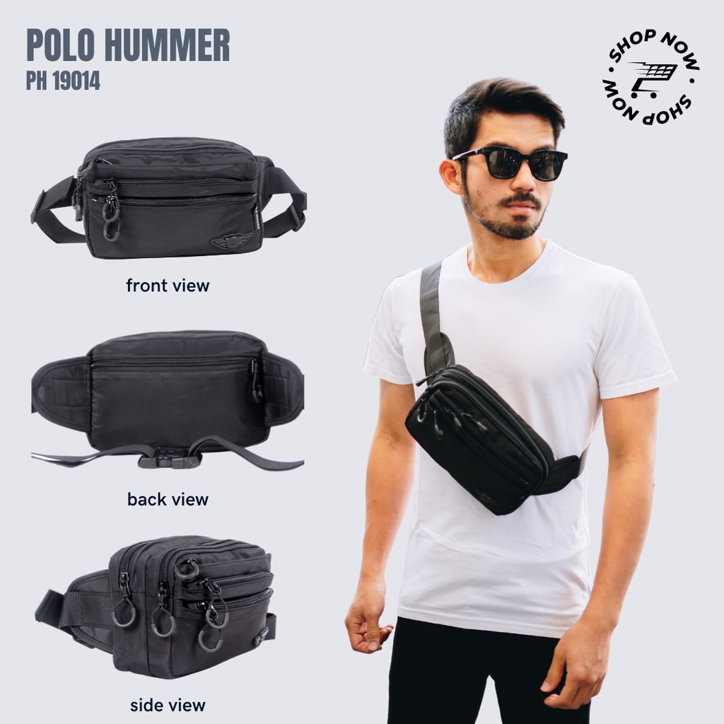 Tas Pinggang Pria - Tas Olahraga Lari Sepeda Fitness - Waistbag POLO HUMMER