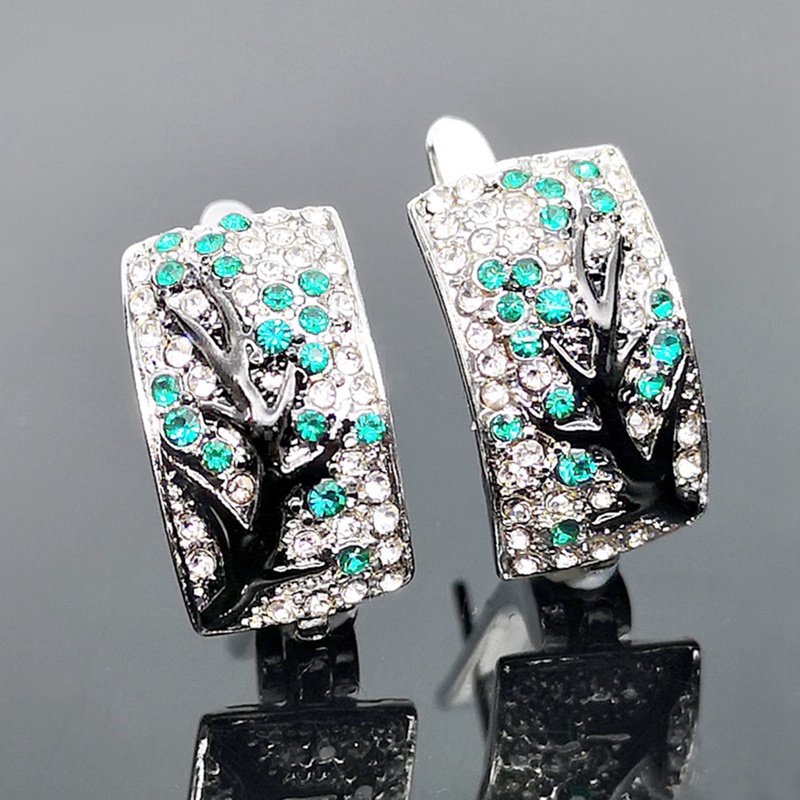 Anting Tusuk Sterling Silver 925 Desain Bunga Enamel Hias Cubic Zircon Handmade Untuk Wanita