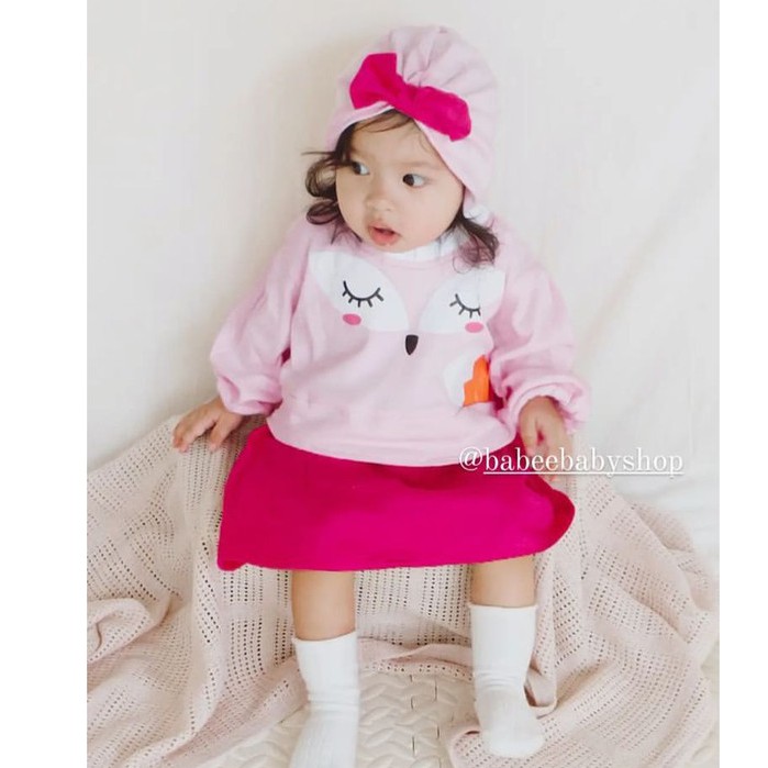 LAURA FOX Dress Baju Turban Topi Pergi Lucu Fashion Anak Bayi Perempuan Cewek Terlaris Lucu Murah