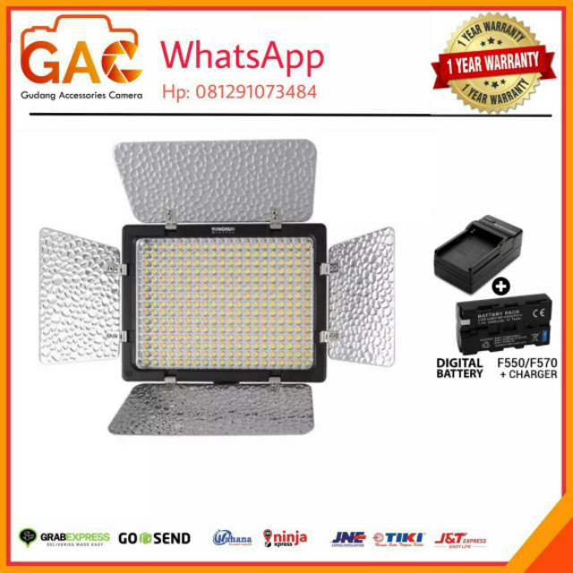 Promo paket hemat LED VIDEO LIGHT YONGNUO YN-300III YN300III plus batrey charger