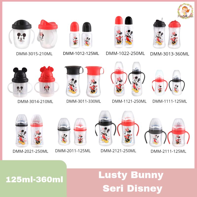 Lusty Bunny Seri Disney Milk Bottle Botol Susu Bayi Dan Anak 125 - 360 ml By Mallpompaasi