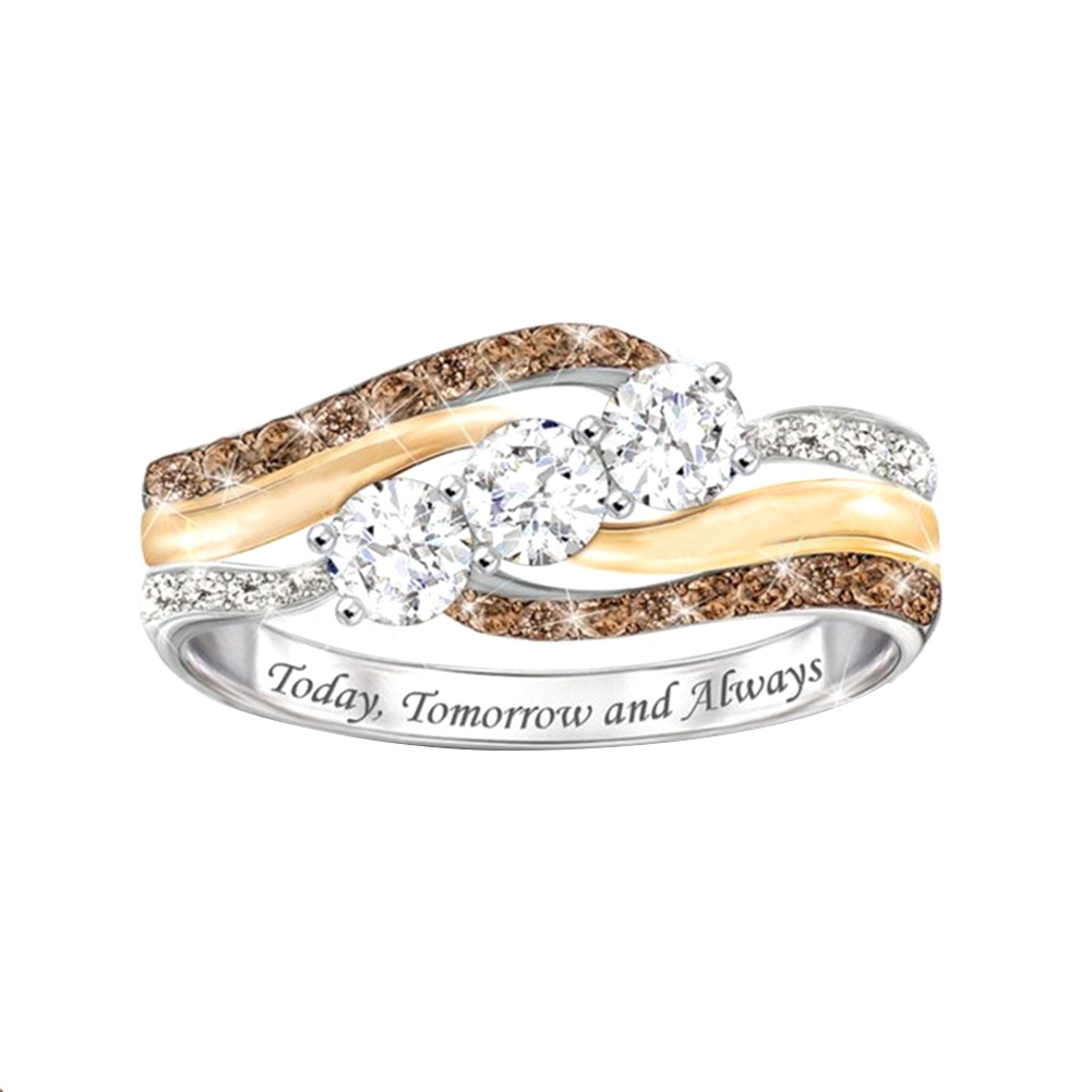 Hu Hu Hu Hu Hu Alat Bantu Pasang Kacamata♡ Cincin Wanita Desain Tulisan Hias Berlian Imitasi Untuk Pernikahanpestahadiah Natal