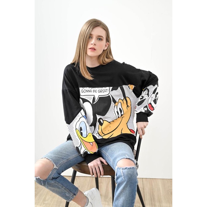 SWEATER TANGAN PANJANG GOOFY MICKEY COMIC - FREE MASK