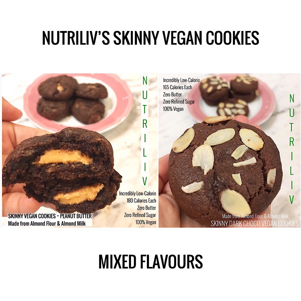 

Mixed Flavours - Nutriliv Skinny Vegan Cookies - Dark Choco & Peanut Butter