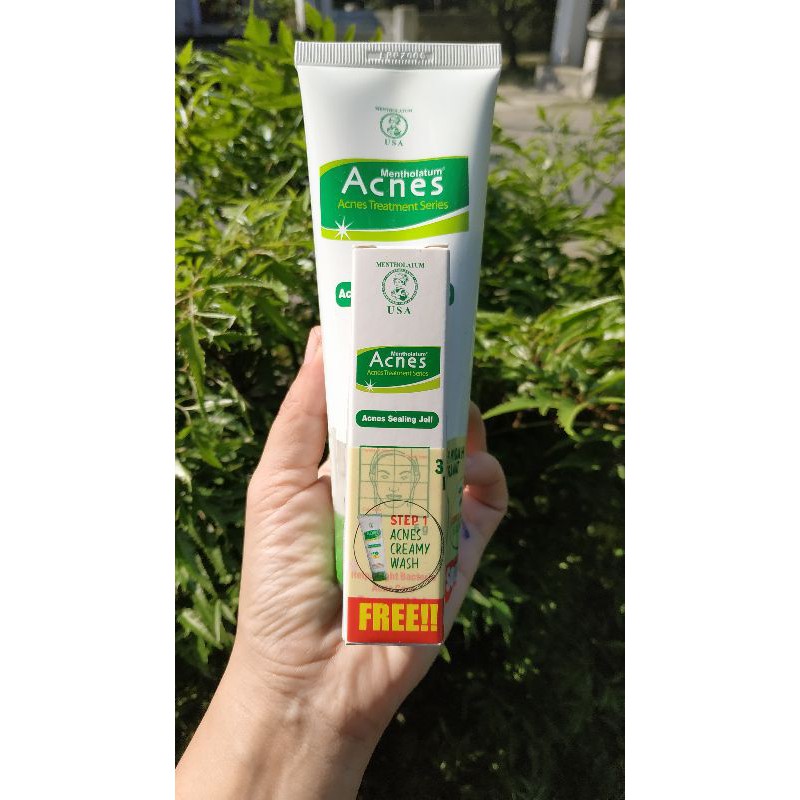 ACNES CREAMY WASH 100 GR FREE SEALING JELL 5 GR/ Treatment Series/Face wash/Natural Care/Perawatan Kulit Berjerawa