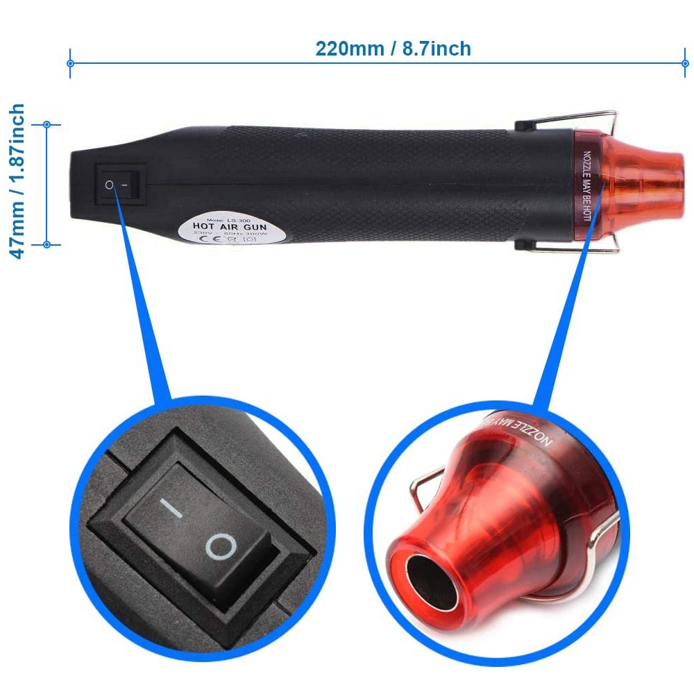 HEAT GUN Express Heatgun Electric hot air gun Low Watt Pemanas sticker 300 WATT lepas LCD Heat gun multifungsi