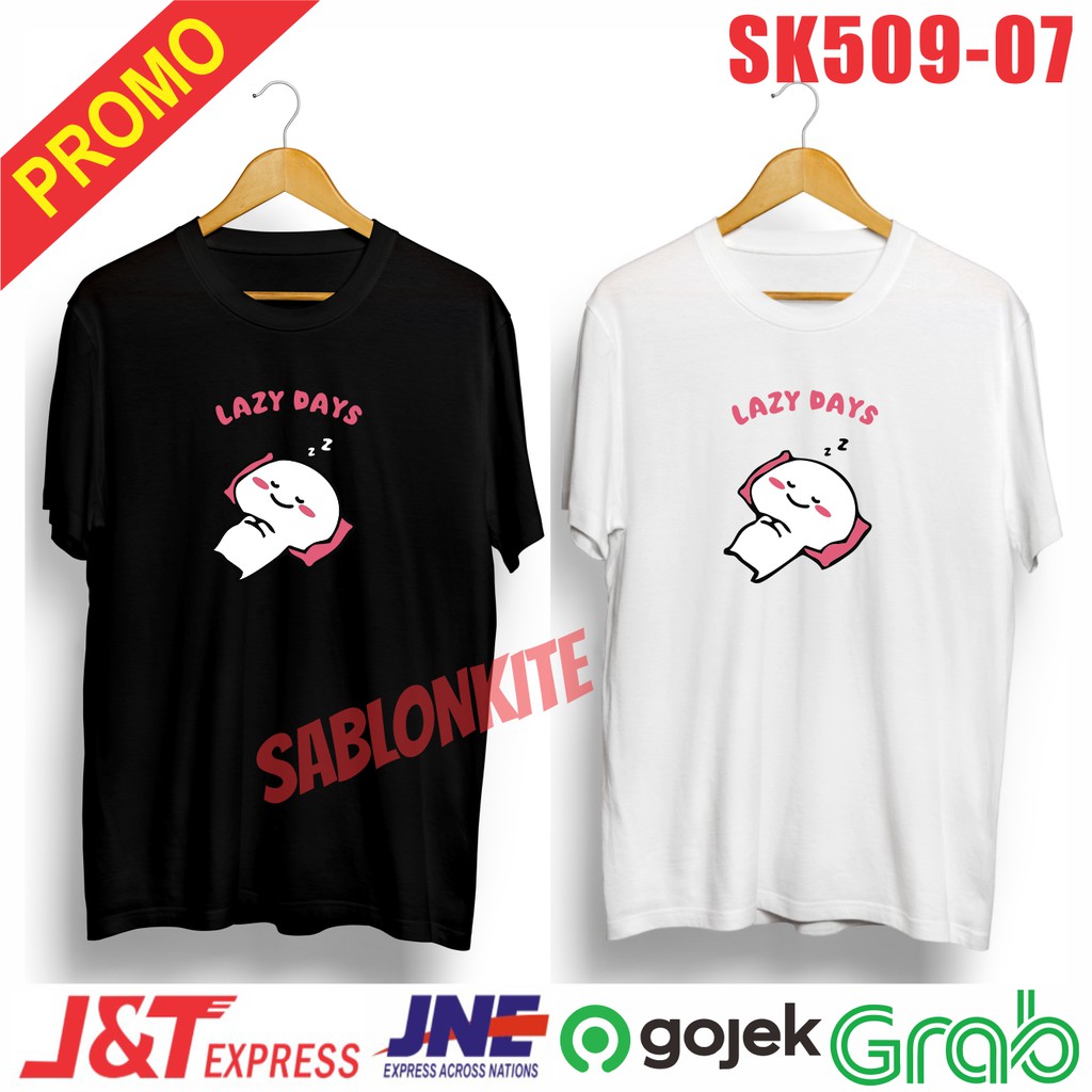 MURAH!!! KAOS PENTOL QUBY LAZY DAY SK509  BAHAN COMBED 30S, UNISEX CEWE/COWO