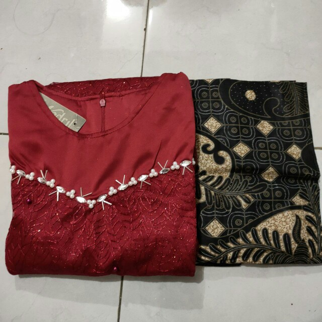 Batik Couple Kebaya Set Salsabila Series Tunangan Lamaran Wisuda Kondangan Kekinian 2021