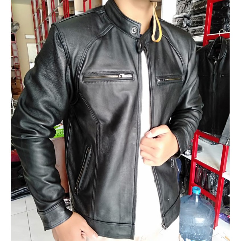 Jaket Kulit Domba Asli Pria Elegant Brownie Koboi ARL Ariel Noah 90