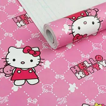 ⫸Nett.id⫷ Wallsticker Wallpaper Hello Kitty Merah 45cm x 90cm Stiker Dinding PVC Vinyl Tahan Air
