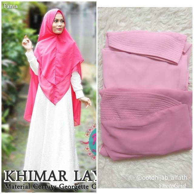 Hijab Jilbab Kerudung bergo jumbo pet ped pad antem Instan Khimar Layla Polos by Rizky Ananda
