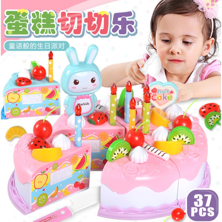 J3 - Mainan Kue Ulang Fruit Cake Birthday 37Pcs