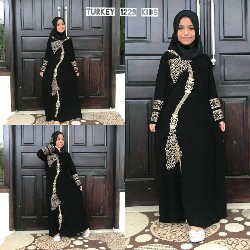 Gallery Exclusive Abaya Hitam Gamis Anak Bordir Turkey 1229 Kids