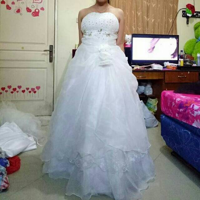 Wedding gown, gaun pengantin murah second preloved