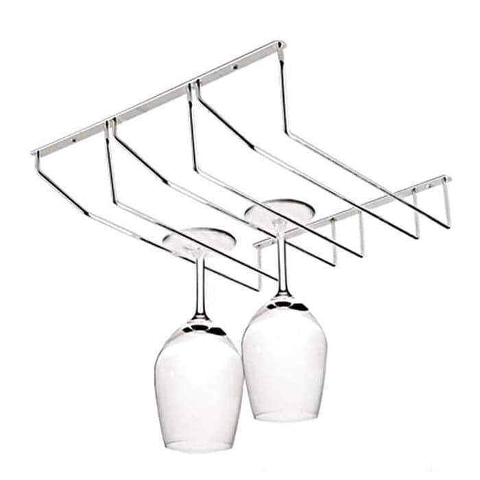 3 Baris Rak Gelas Wine Gantung 3 Row Wine Glass Rack 3 Baris Rak Gelas Wine Gantung 3 Row Wine Glass Rack