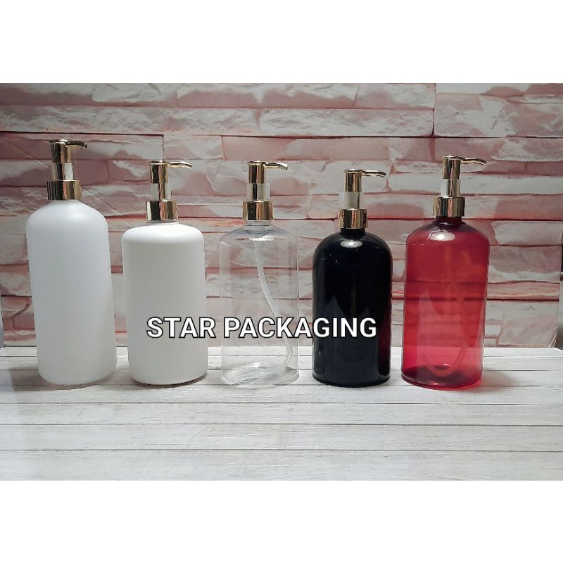 Botol Pump 500ml Botol Pump 500 ml Botol 500ml Tutup Pump Gold Pump Silver Kancing Luxury