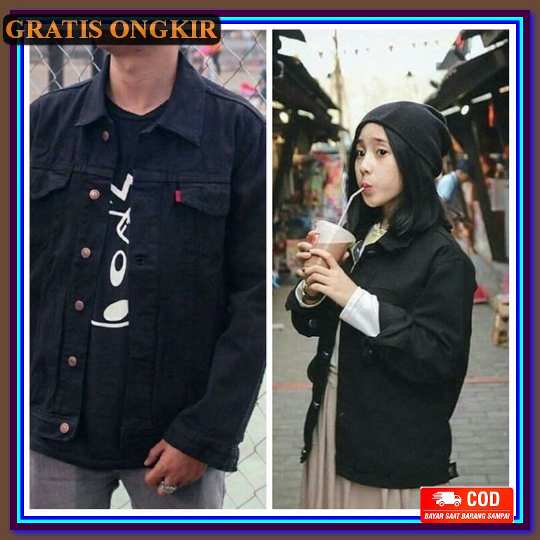 Jaket Jeans Murah Cewe Levis Wanita Terbaru Jens Cewek 2021 2022 s  Jaket Jeans Oversize Hitam