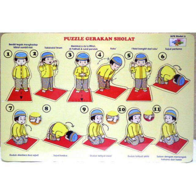 Puzzle Edukasi Gerakan Sholat Dan Wudhu Puzle Puzzel Pazel Puzel Shopee Indonesia