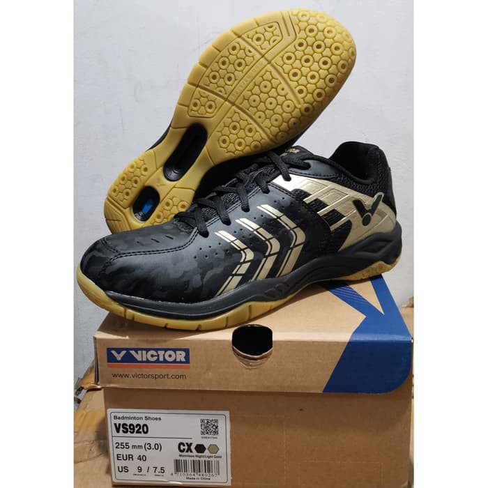 Sepatu Badminton VICTOR VS 920 Original - Black Gold 40