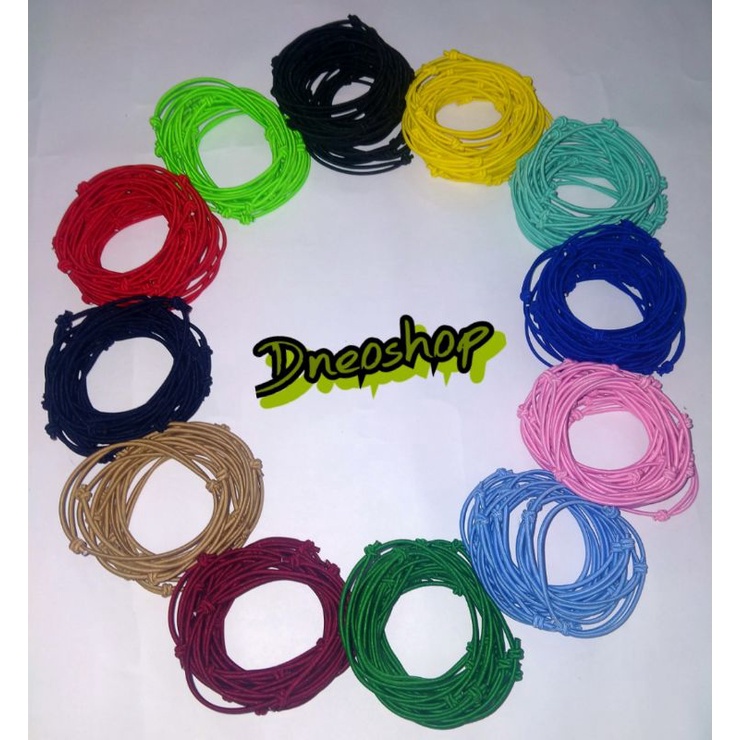 gelang polos warna tali karet elastis
