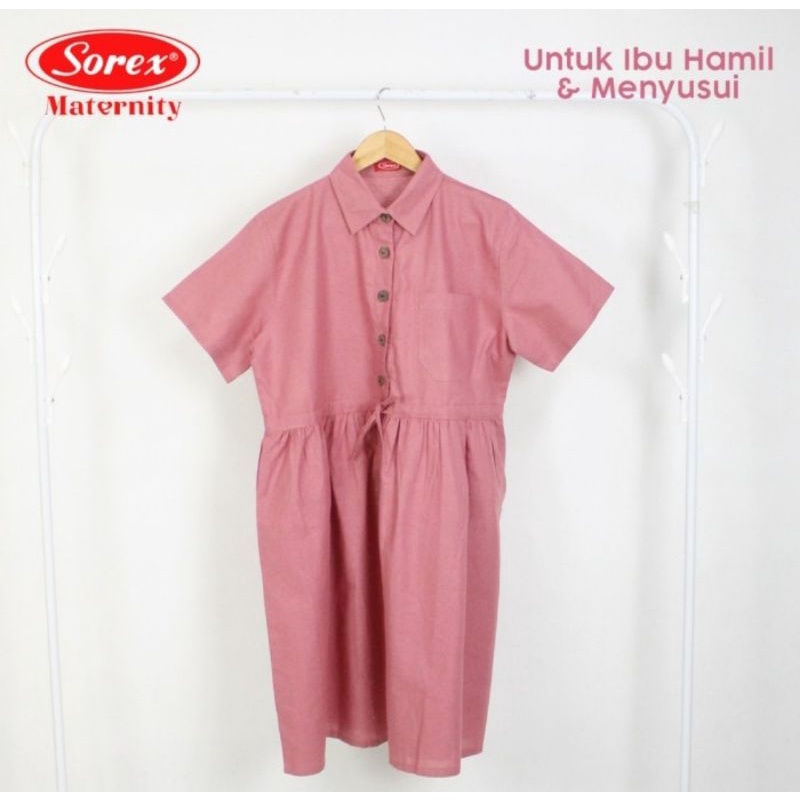 Sorex Dress Maternity Untuk Ibu Hamil &amp; Menyusui Freesize JA203