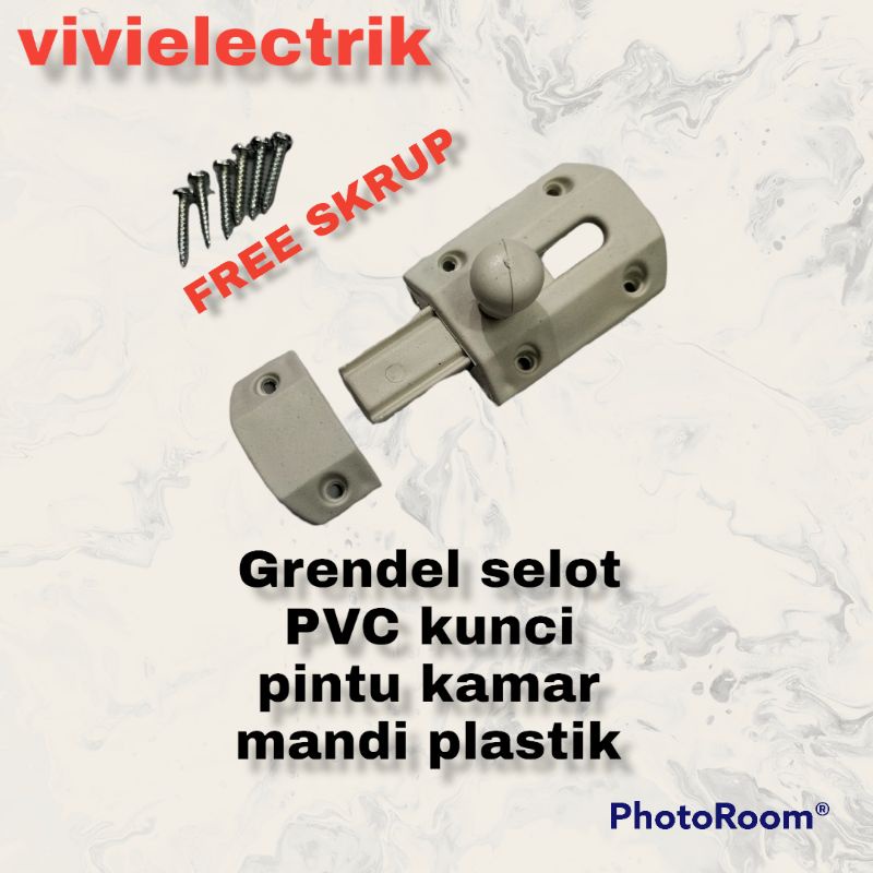 Grendel selot PVC kunci pintu kamar mandi plastik