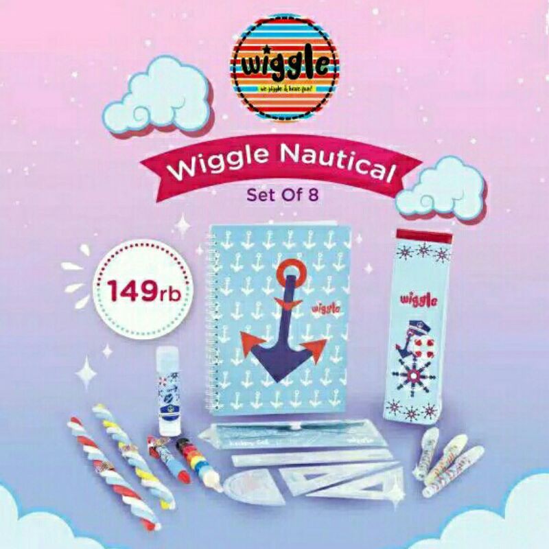 

[COD]a b √Wiggle Nautical Set alat tulis penggaris karakter buku karakter pensil anak buku anak pensil karakter tempat pensil karakter mechanical pencil gummy eraser penghapus pensil ruler lem stik set crayon set krayon notebook A5 pencil case
