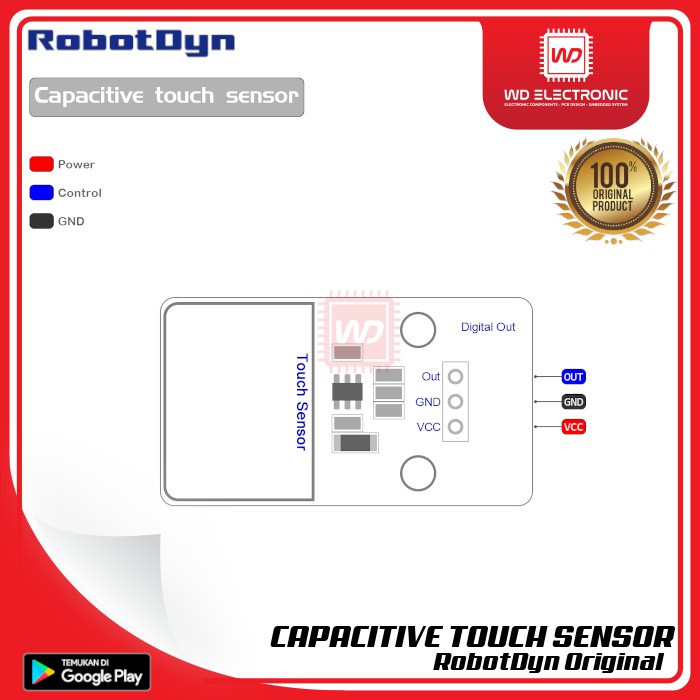 TOUCH SENSOR MODULE ROBOTDYN CAPACITIVE TOUCH SENSOR