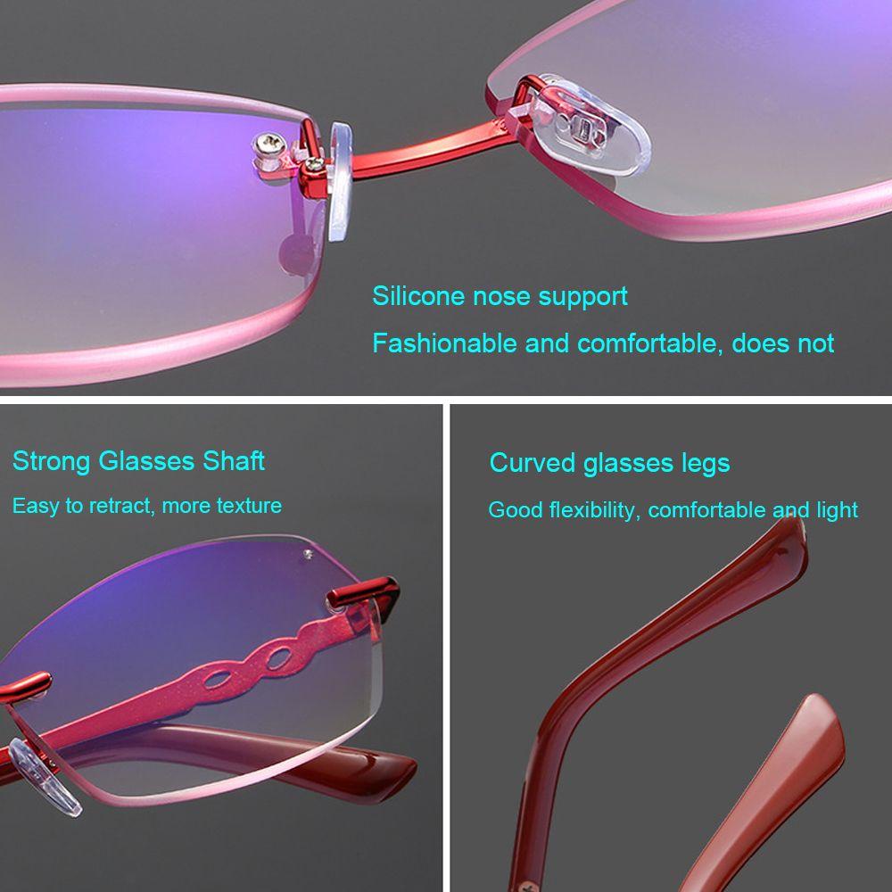 Nanas Kacamata Baca Anti Blue Light Anti-Letih Anti-UV Transparan Metal Frame Eyeglasses