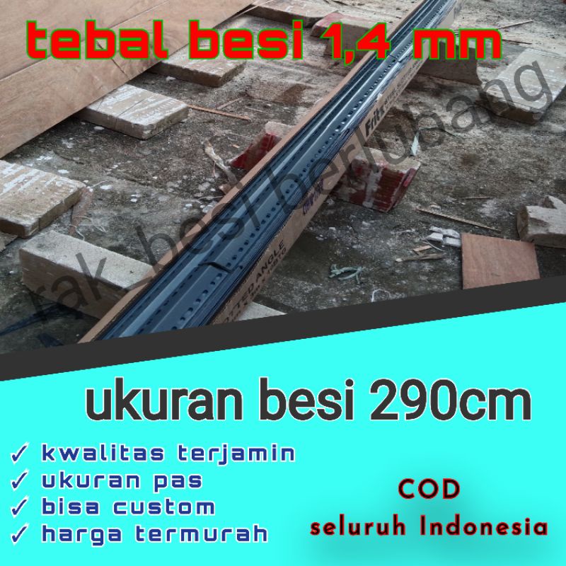 besi siku berlubang serbaguna panjang 290cm tebal 1,4mm