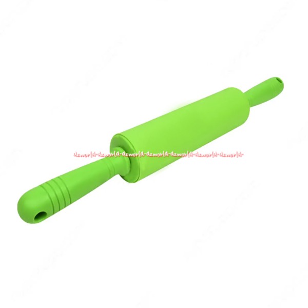 Krischef Rolling Pin Green Alat Gulung Menggiling Makanan Roller Penggiling Adonan Kue Roti Donat Pizza Bahan Silikon Warna Hijau Kris Chef