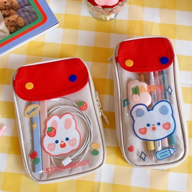 

Office & Stationery | Alat Tulis | Korean Style Pencil Box Cute Organizer Bag Tas Serbaguna Tempat Pensil | Best Seller