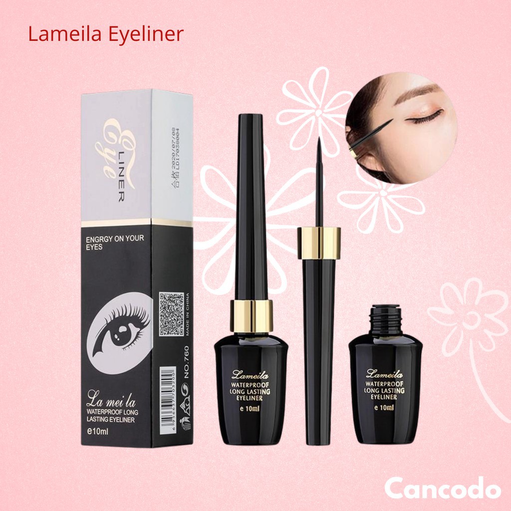 Lameila Eyeliner Cair Anti Air Tahan Lama Cepat Kering CJR 760