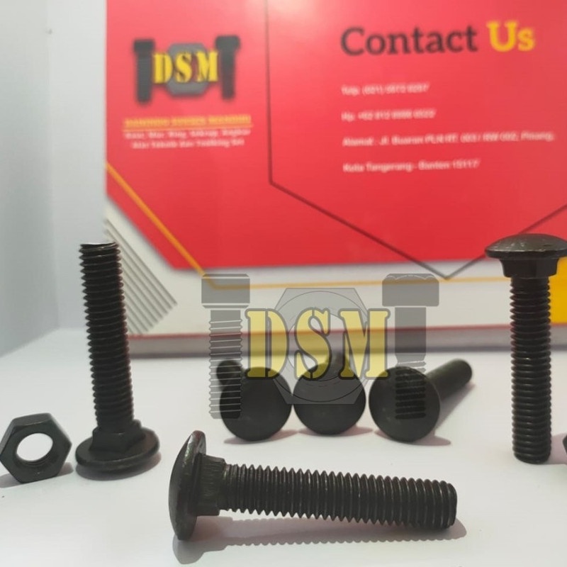 Mur Baut CB M16 / Carriage Bolt 5/8x6&quot; / Baut Payung 15 CM