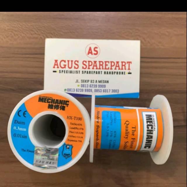 TIMAH GULUNG MECHANIC 0.3 MM  150GR GULUNGAN BESAR