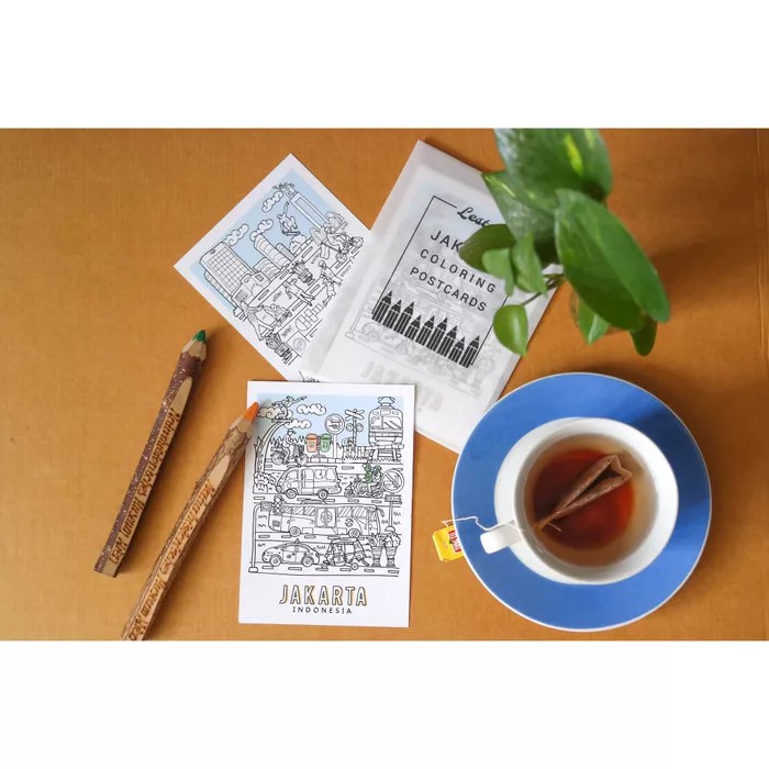

Jakarta Coloring Postcard Set (6 postcards) SALE