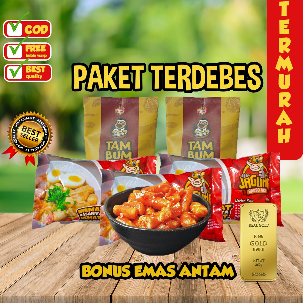 PAKET TERDEBES (BONUS EMAS) (BASO ACI BAKSO ACI TULANG RANGU BASRENG PEDAS DAUN JERUK TOPPOKI SEBLAK INSTAN)