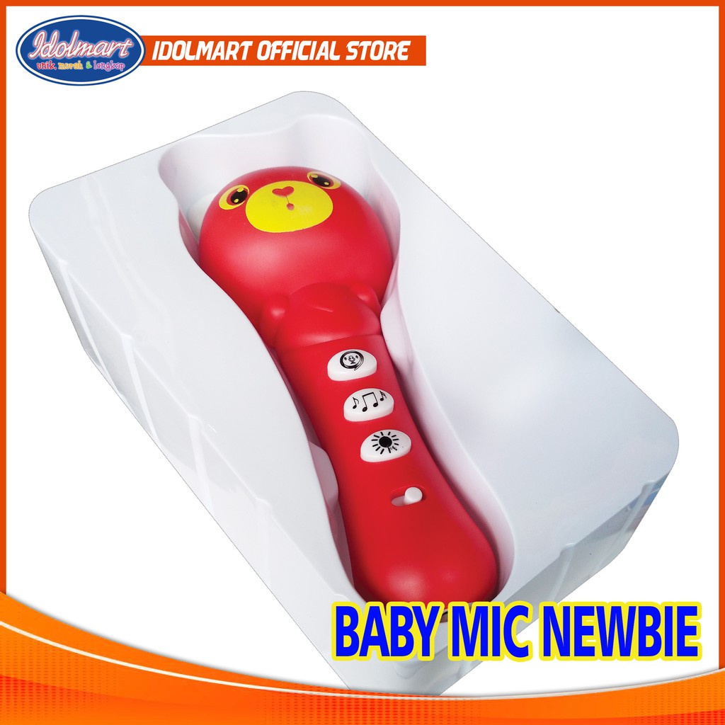 IDOLAKU Mainan Bayi Cotton Newbie Tech Baby Mic Mikrofon Musik Rekam Bayi