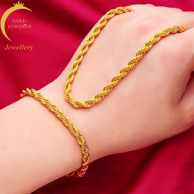 Gelang Kalung 24k Gold Plated Tahan Lama Untuk Pria