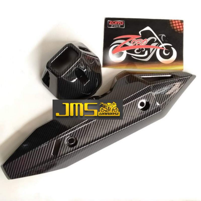paketan cover tutup carbon cvt filter hawa spakboard radiator corong knalpot visor knalpot vario125 vario150 led tahun 2019-2022 zoro