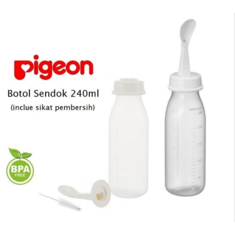 Pigeon Botol Sendok Food Feeder Weaning Bottle 120ml, 240ml